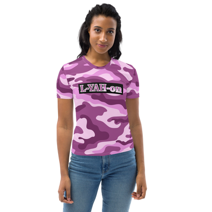 L-YAH-on camiseta de camuflaje rosa