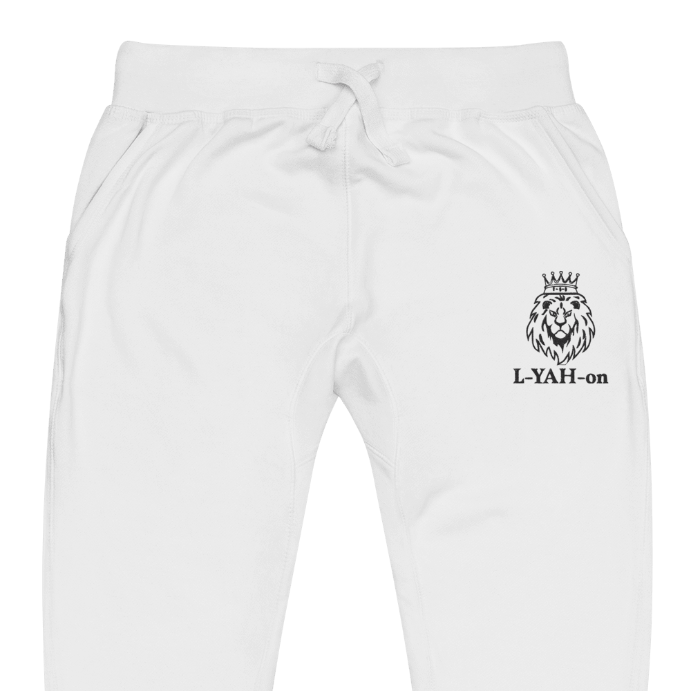 Faith-based embroidered sweatpants L-YAH-on fleece joggers
