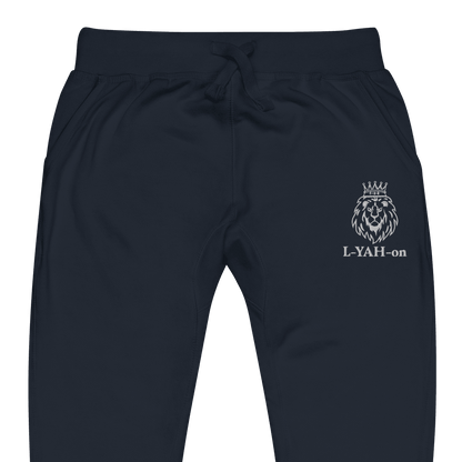 Faith-based embroidered sweatpants L-YAH-on fleece joggers