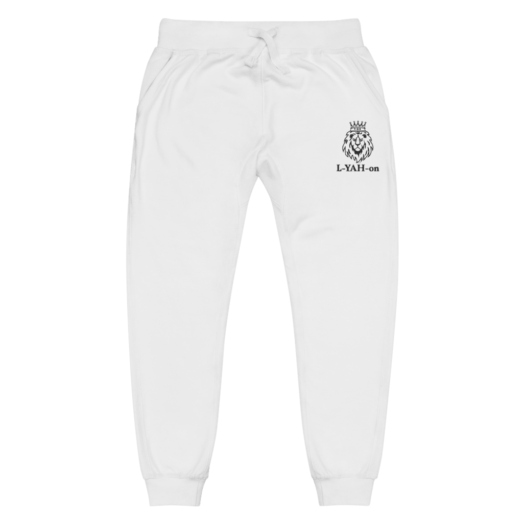 Faith-based embroidered sweatpants L-YAH-on fleece joggers