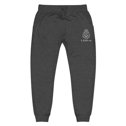 Faith-based embroidered sweatpants L-YAH-on fleece joggers