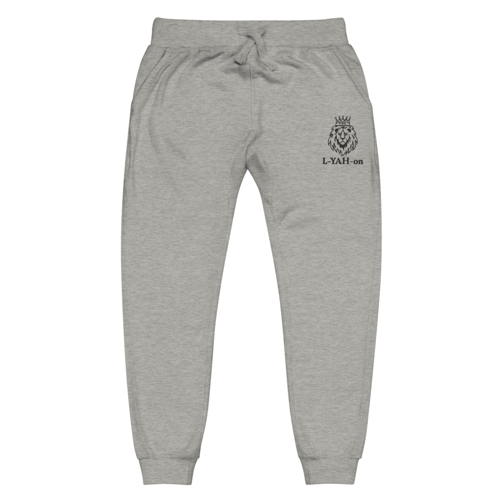 Faith-based embroidered sweatpants L-YAH-on fleece joggers