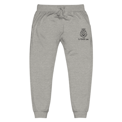 Faith-based embroidered sweatpants L-YAH-on fleece joggers