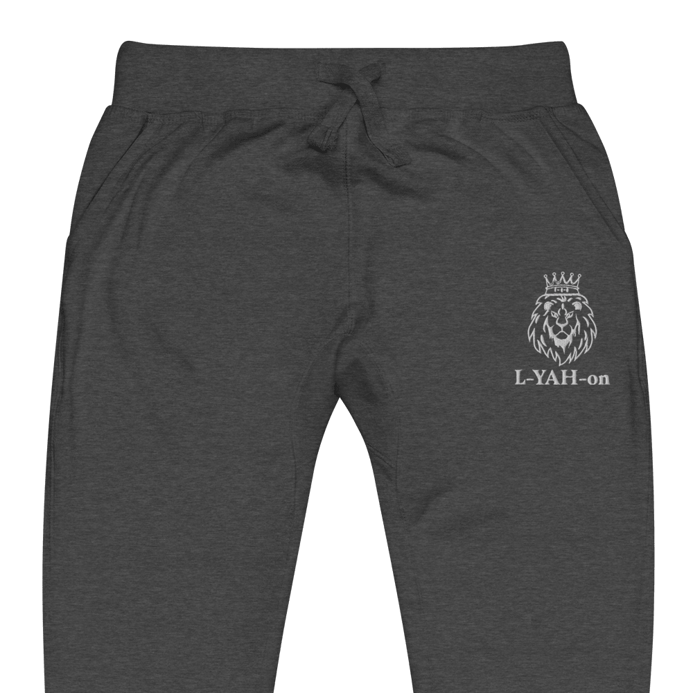 Faith-based embroidered sweatpants L-YAH-on fleece joggers