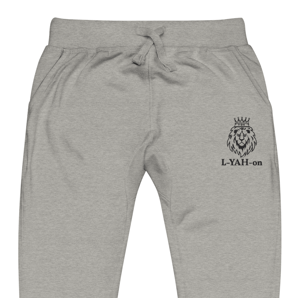 Faith-based embroidered sweatpants L-YAH-on fleece joggers