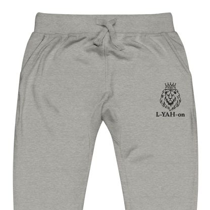 Faith-based embroidered sweatpants L-YAH-on fleece joggers