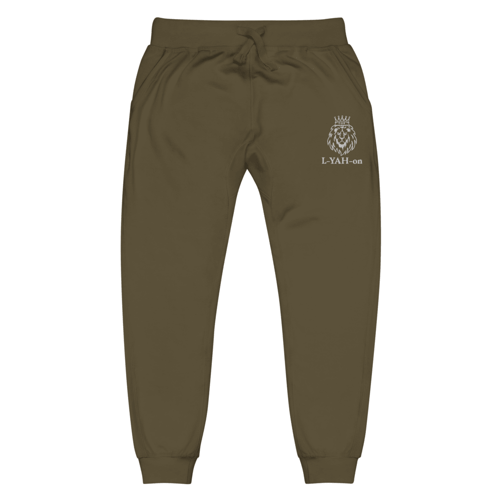 Faith-based embroidered sweatpants L-YAH-on fleece joggers