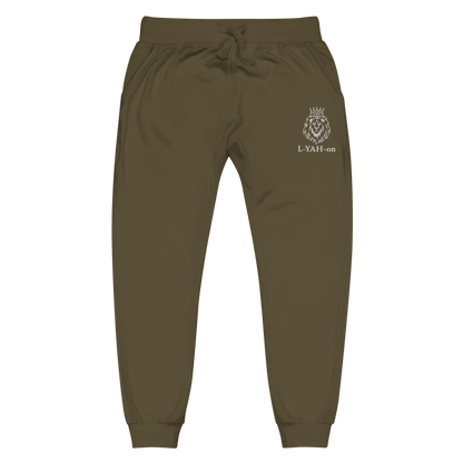 Faith-based embroidered sweatpants L-YAH-on fleece joggers