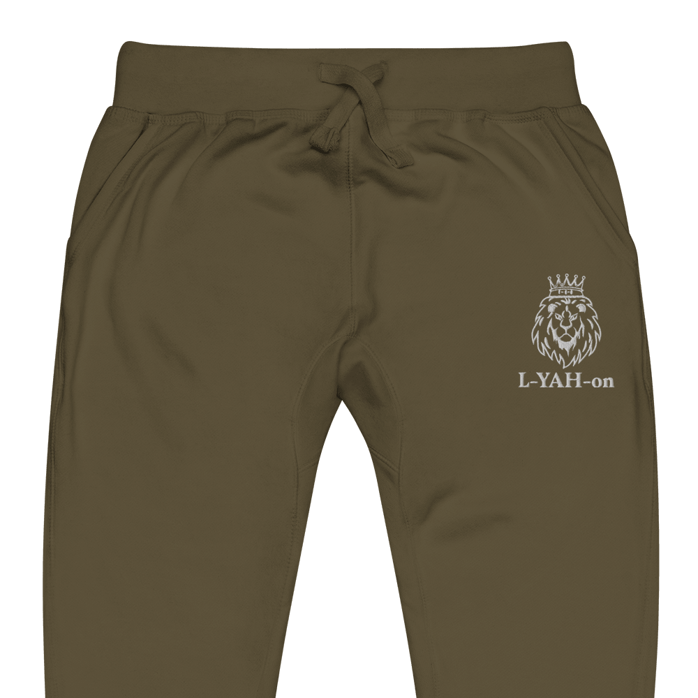 Faith-based embroidered sweatpants L-YAH-on fleece joggers