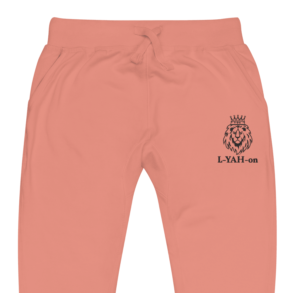 Faith-based embroidered sweatpants L-YAH-on fleece joggers