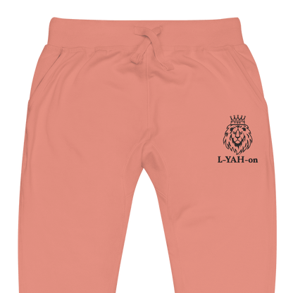 Faith-based embroidered sweatpants L-YAH-on fleece joggers