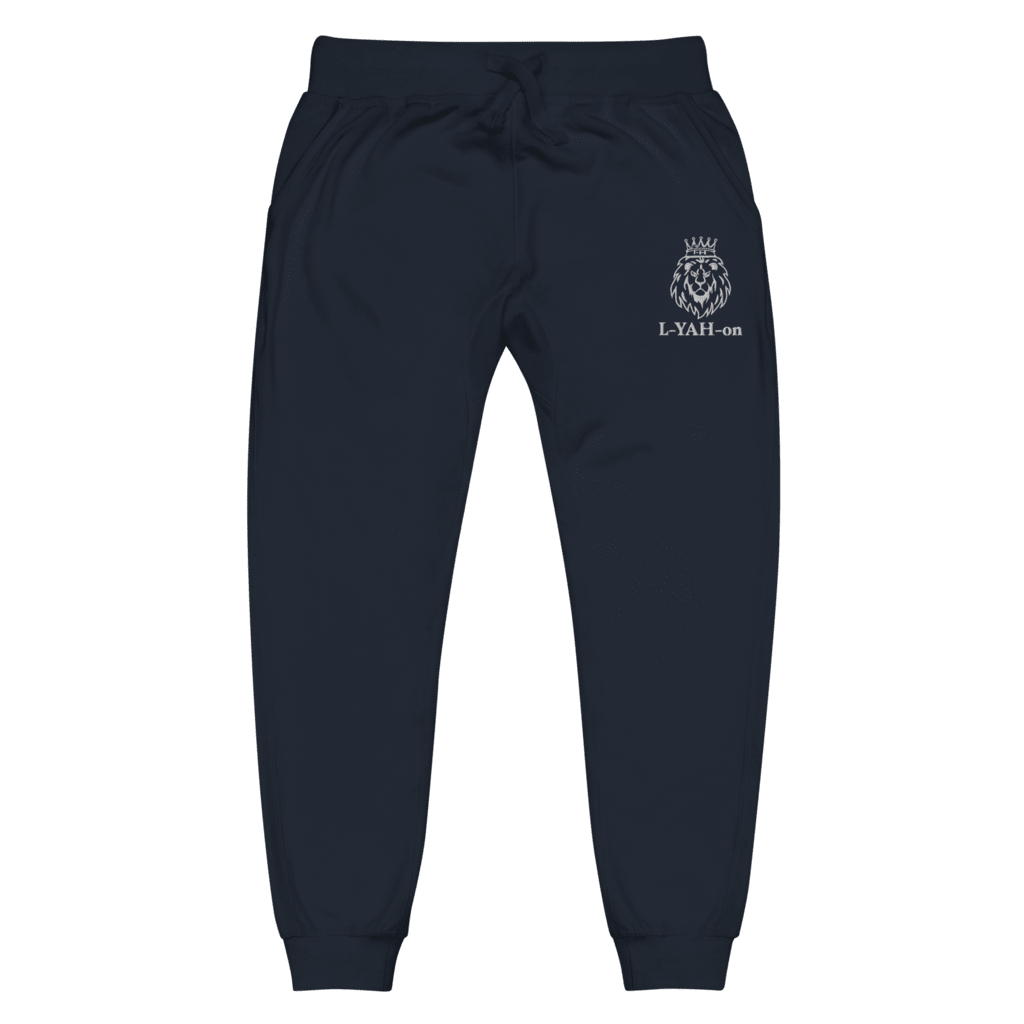 Faith-based embroidered sweatpants L-YAH-on fleece joggers
