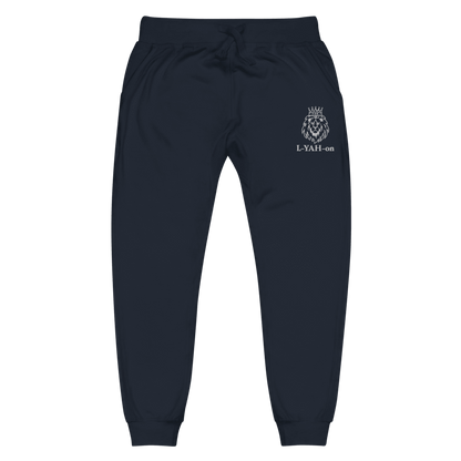 Faith-based embroidered sweatpants L-YAH-on fleece joggers