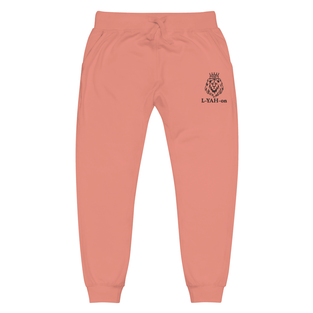 Faith-based embroidered sweatpants L-YAH-on fleece joggers