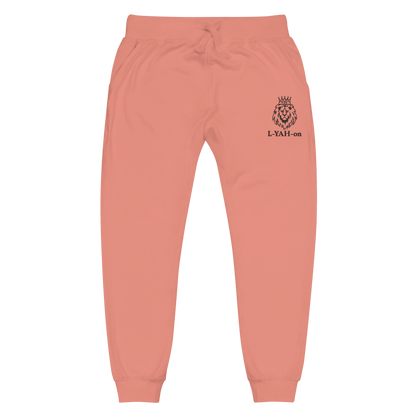 Faith-based embroidered sweatpants L-YAH-on fleece joggers