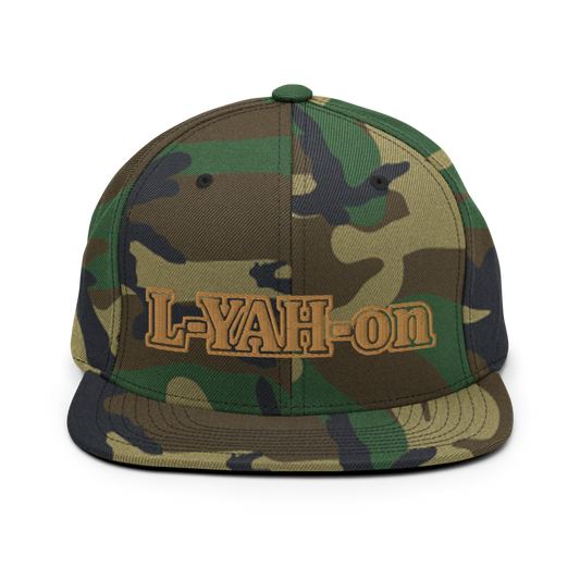 L-YAH-on Camo Snapback Hat