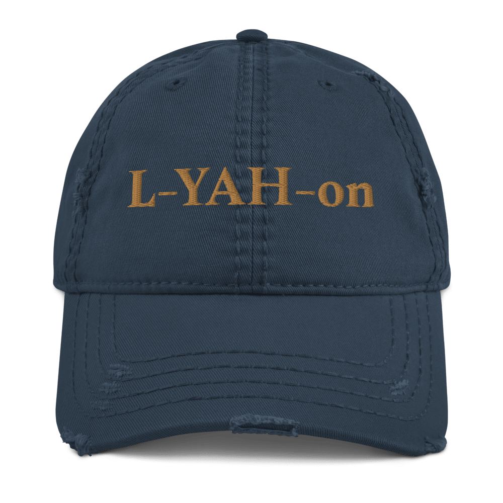 Distressed 3D L - YAH - on Dad Hat - L - YAH - onDistressed Dad Hat