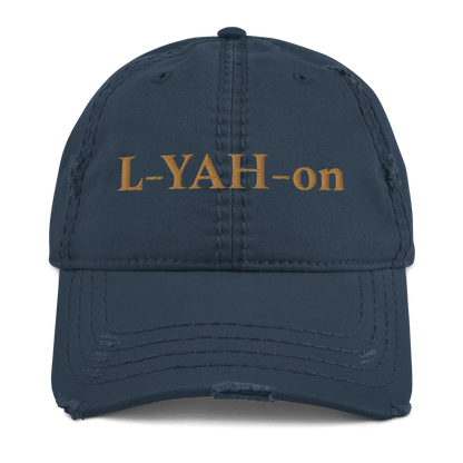 Distressed 3D L - YAH - on Dad Hat - L - YAH - onDistressed Dad Hat