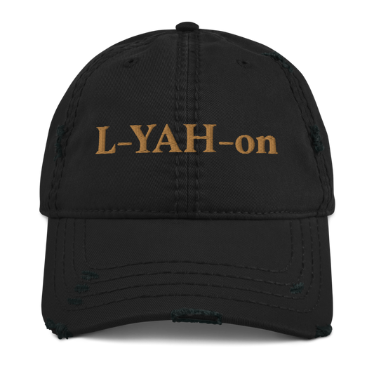 Distressed 3D L-YAH-on Dad Hat