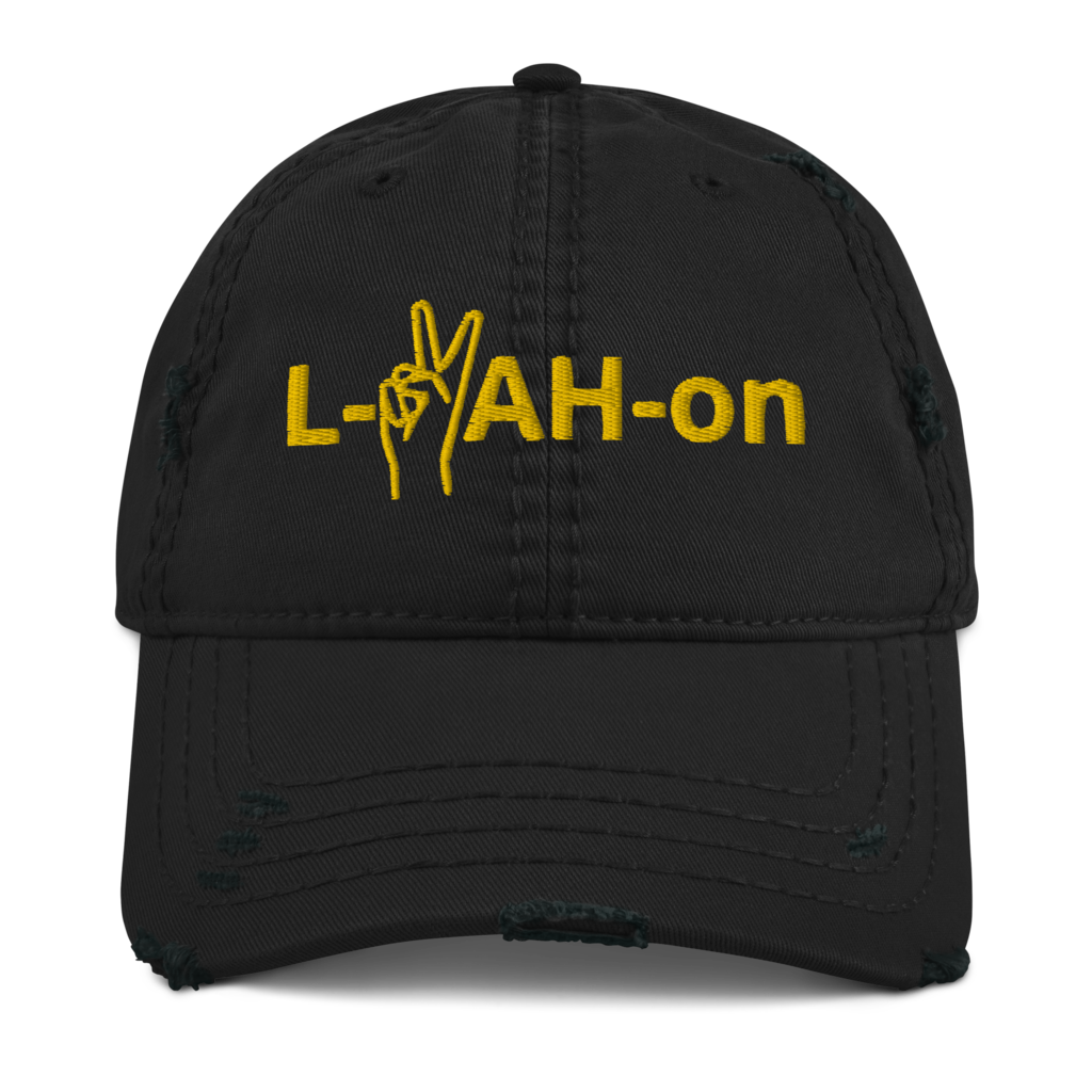 L-YAH-on & Peace Distressed Dad Hat