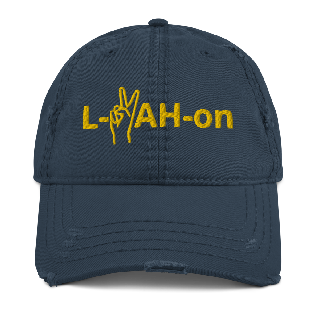 L-YAH-on & Peace Distressed Dad Hat