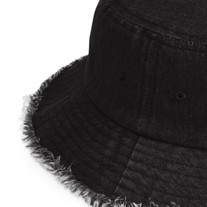 L-YAH-on Distressed Denim Bucket Hat