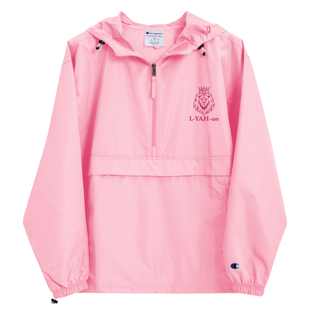 L-YAH-on Embroidered Champion Pink Packable Jacket