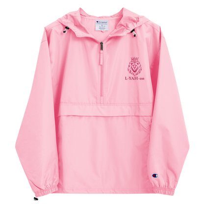 L-YAH-on chaqueta plegable Champion rosa bordada