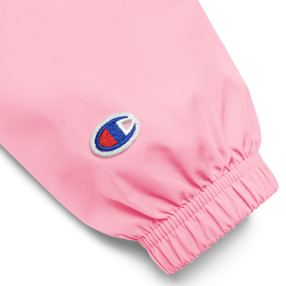 L-YAH-on chaqueta plegable Champion rosa bordada