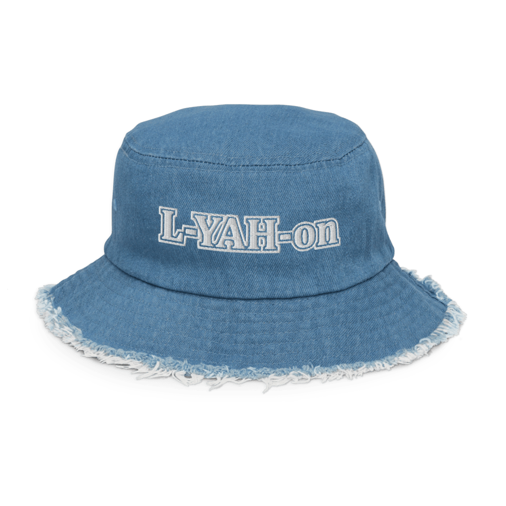 A blue distressed denim bucket hat - inspirational accessories - faith-based online store
