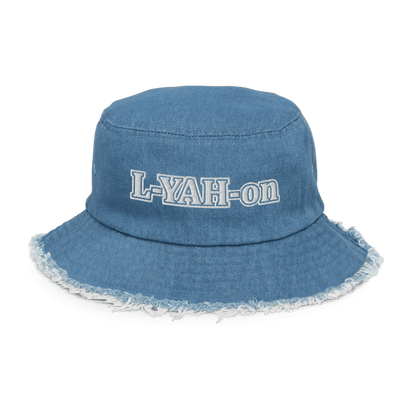 A blue distressed denim bucket hat - inspirational accessories - faith-based online store