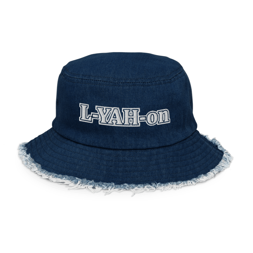 A blue distressed denim bucket hat - inspirational accessories - faith-based online store