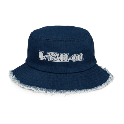 A blue distressed denim bucket hat - inspirational accessories - faith-based online store