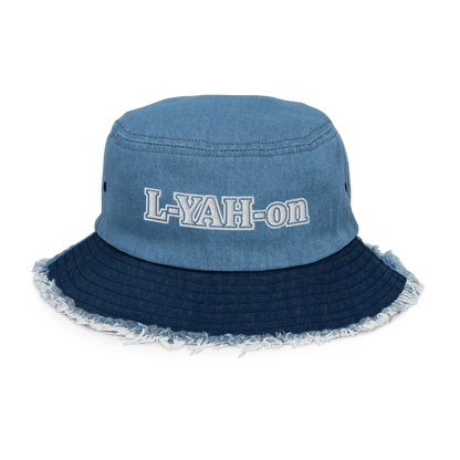 A blue distressed denim bucket hat - inspirational accessories - faith-based online store