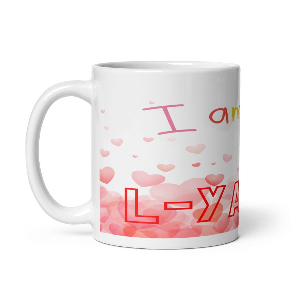 A white ceramic mug with 'I am loved' - faith-based mug