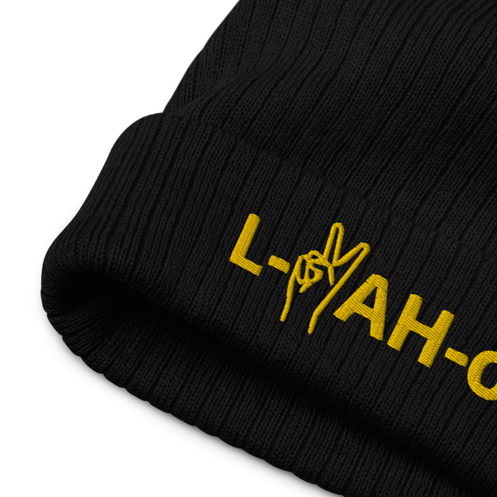 L-YAH-on & Peace Recycled Cuffed Beanie