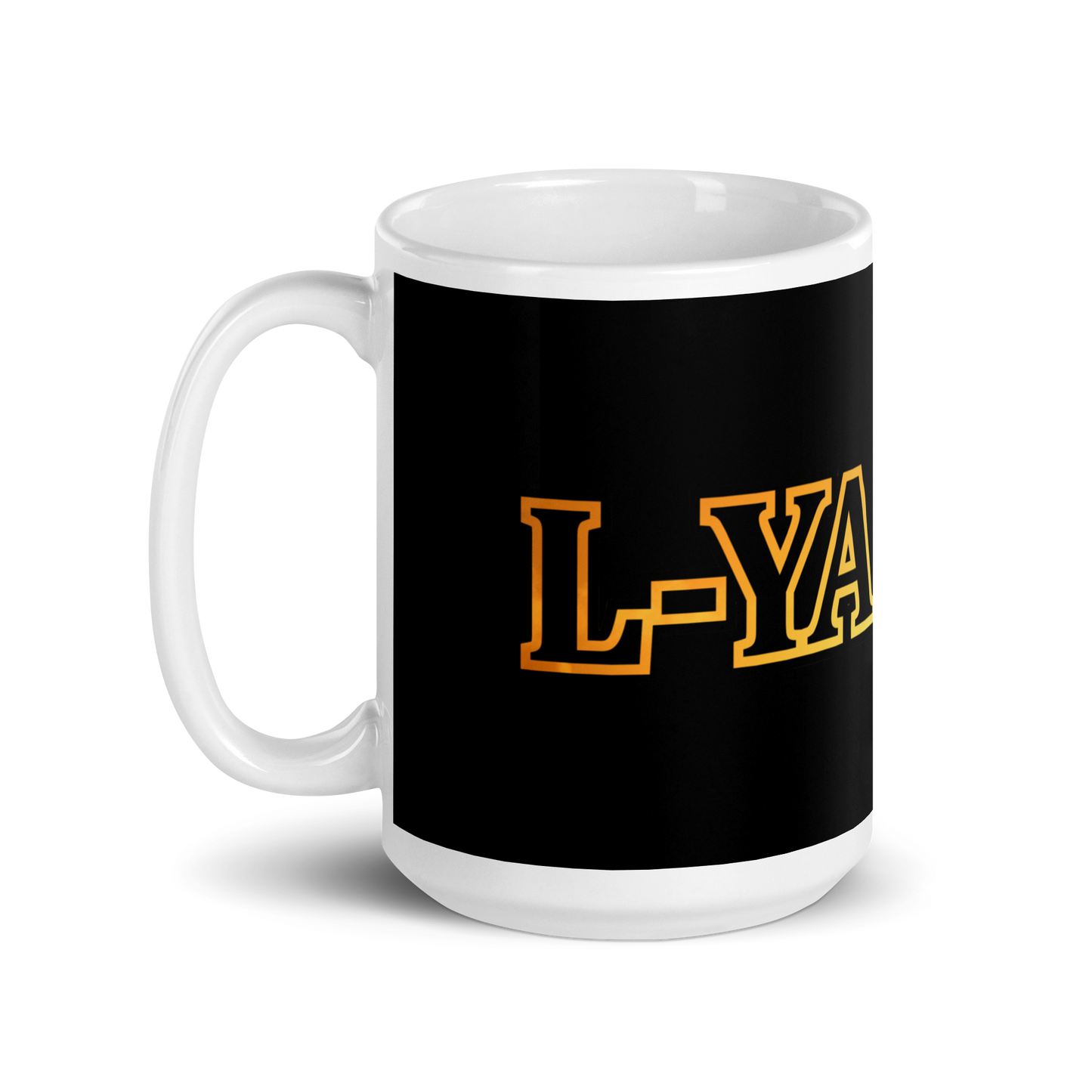 L-YAH-on Black Glossy Mug
